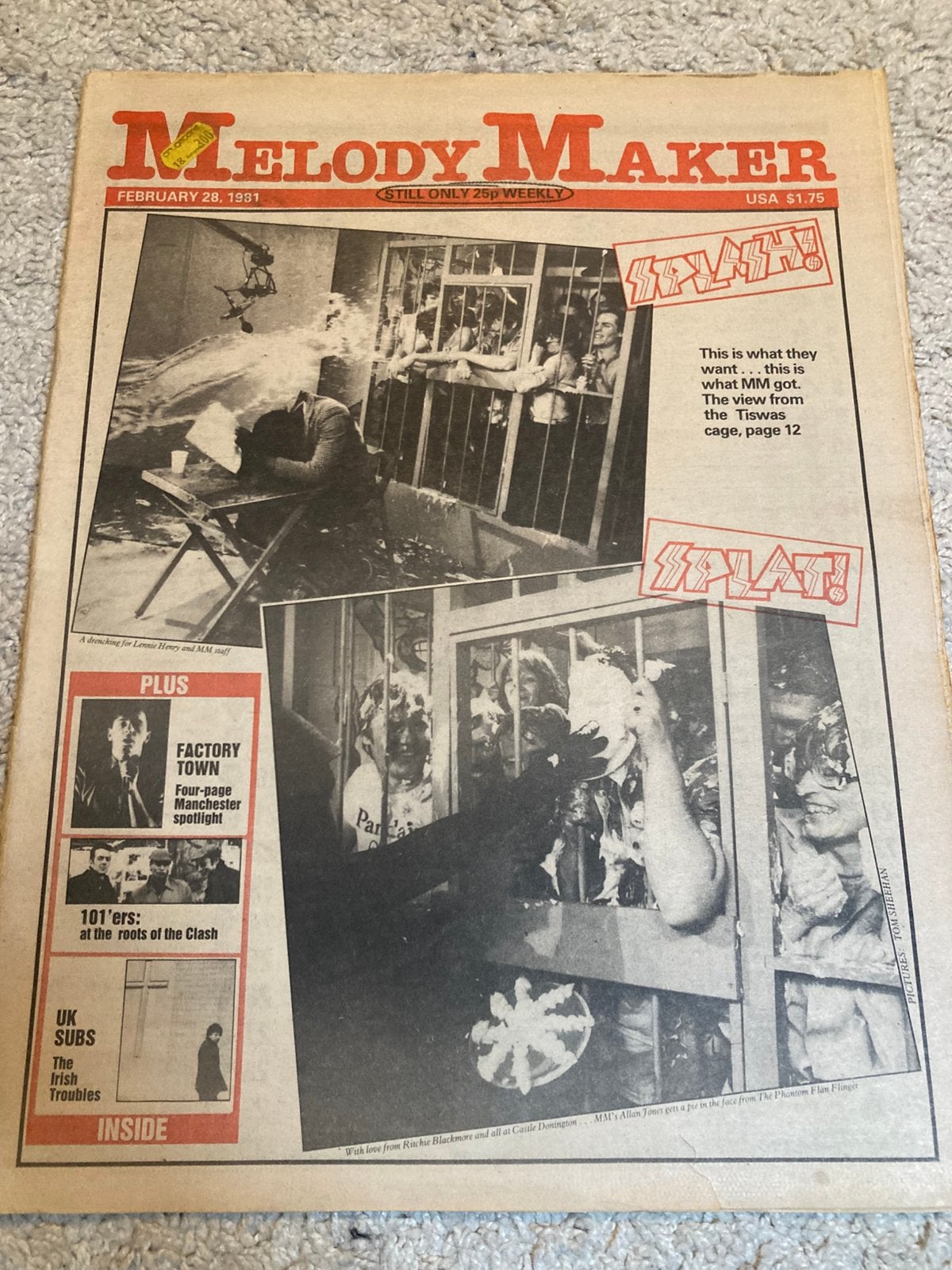 MELODY MAKER 1981 SPIZZ Elvis Costello THE SUBS Steve Howe, Ophalen of Verzenden, Gelezen, Muziek, Film of Tv