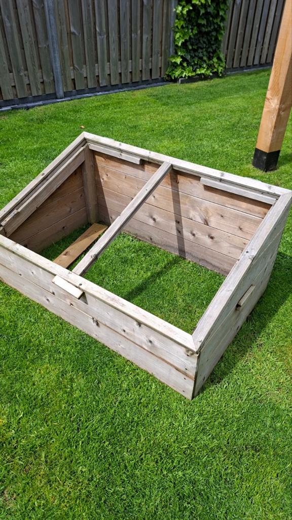 Houten moestuin kweekbak 140x80cm (zonder glas), Ophalen, Gebruikt, Kweekbak