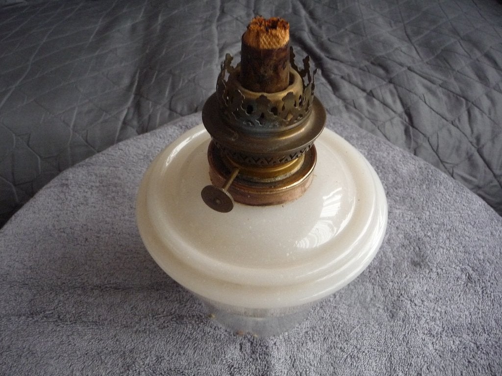 Antieke zeer mooie oude 2 Olielamp, Ophalen of Verzenden