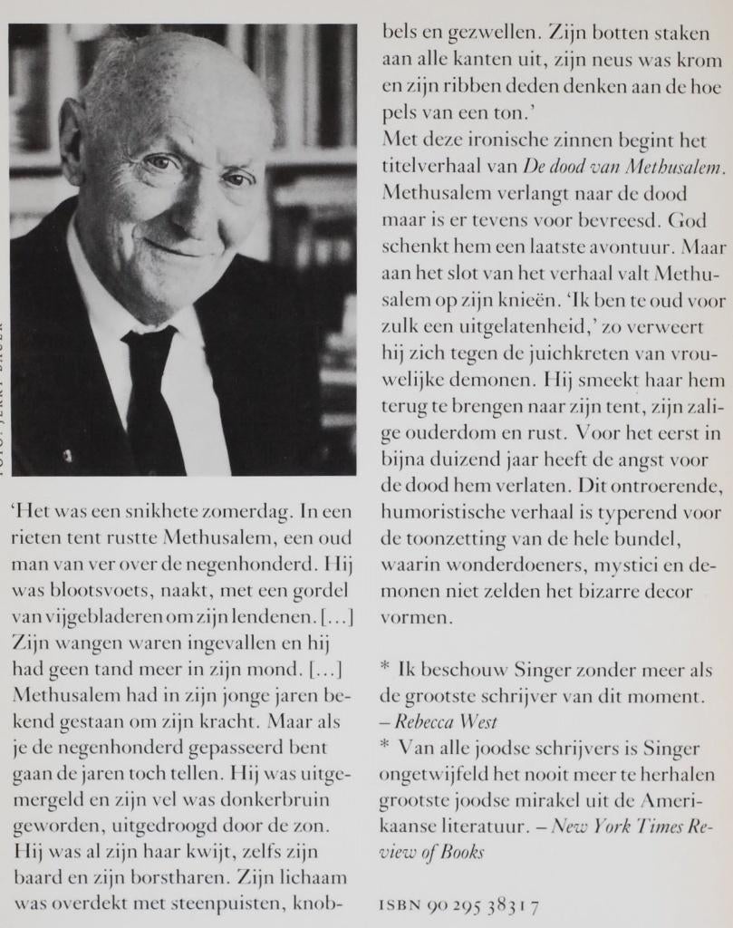 De dood van Methusalem - Isaac Bashevis Singer (1990), Verzenden, Zo goed als nieuw, Europa overig