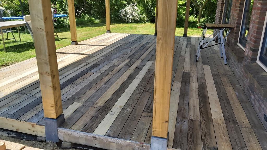Sloophout oud hout barnwood old oak stijl, Ophalen, Gebruikt