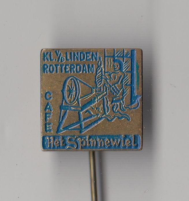 Rotterdam Cafe Het Spinnewiel speldje, Gebruikt, Niet vindbaar, Niet vindbaar, Speldje of Pin