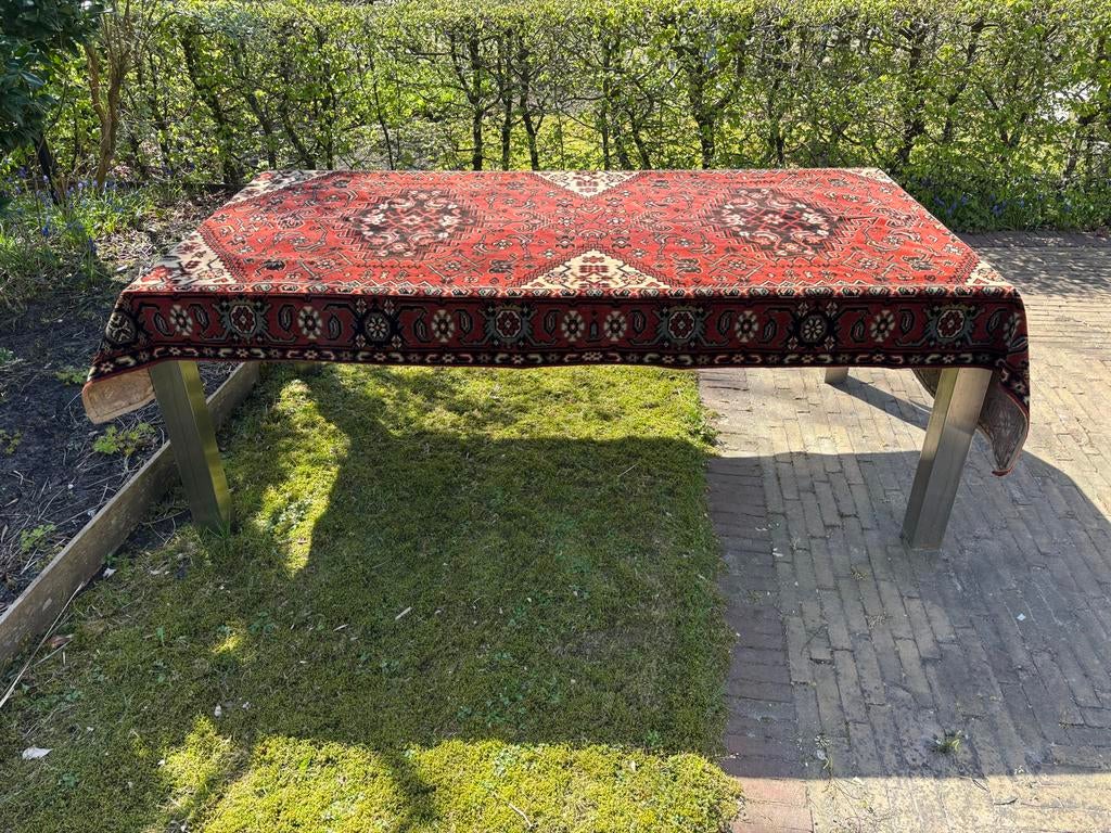 Vintage Divankleed / Vloerkleed - Rood met Patroon, Ophalen