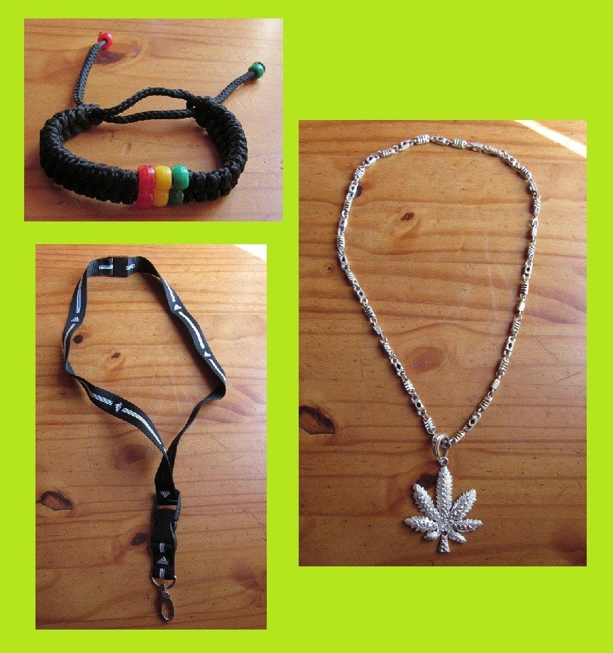 armband jamaica ketting wiet blad keycord adidas kind tiener, Ophalen of Verzenden, Gebruikt, Jongen of Meisje