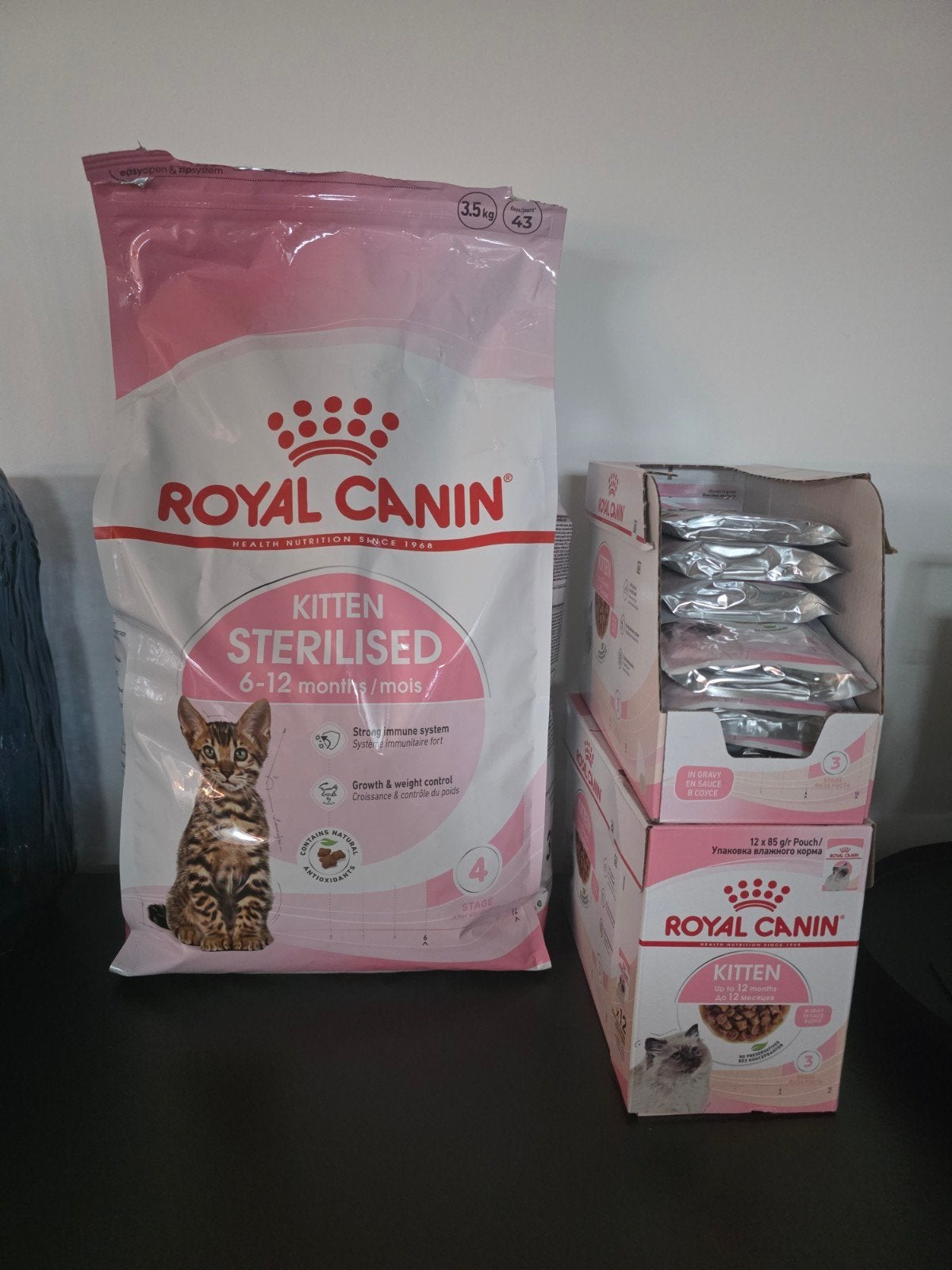 Royal Canin Kitten sterilised 3.5kg + natvoer 43 zakjes., Dieren en Toebehoren, Dierenvoeding, Ophalen, Kat