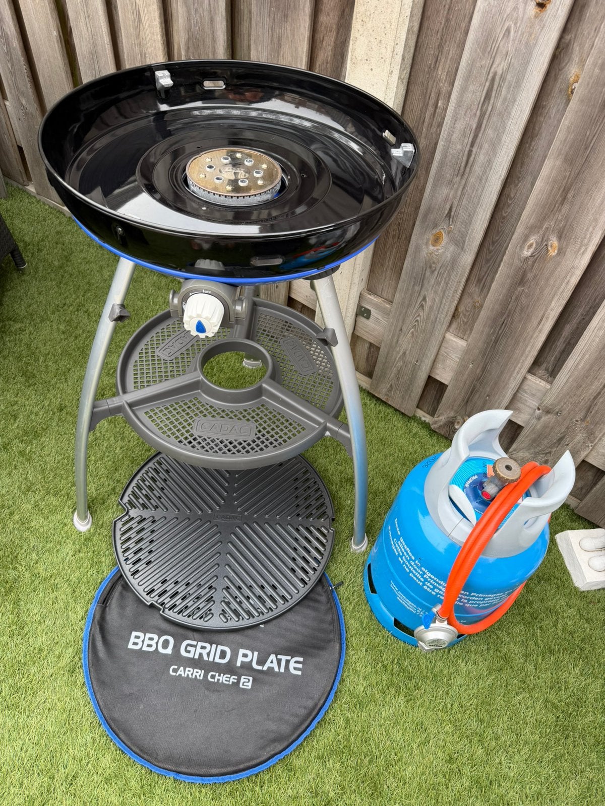 ZGAN Cadac Skottelbraai incl Accessoires/Gasfles 3/4 vol, Ophalen, Zo goed als nieuw