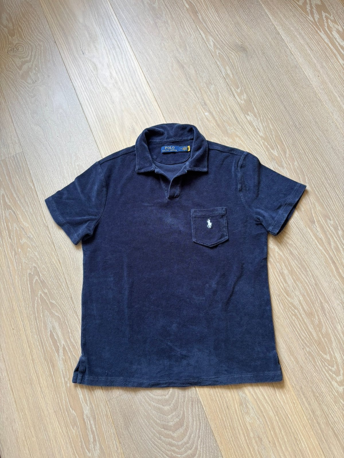 Polo Ralph Laren donkerblauw badstof maat m, Kleding | Heren, Polo's, Verzenden, Gedragen, Maat 48/50 (M), Blauw