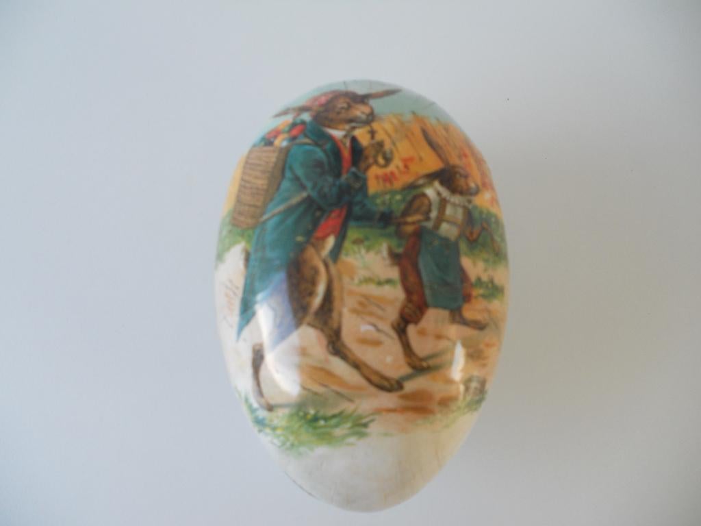 Vintage papier mache paasei Nestler, Ophalen of Verzenden