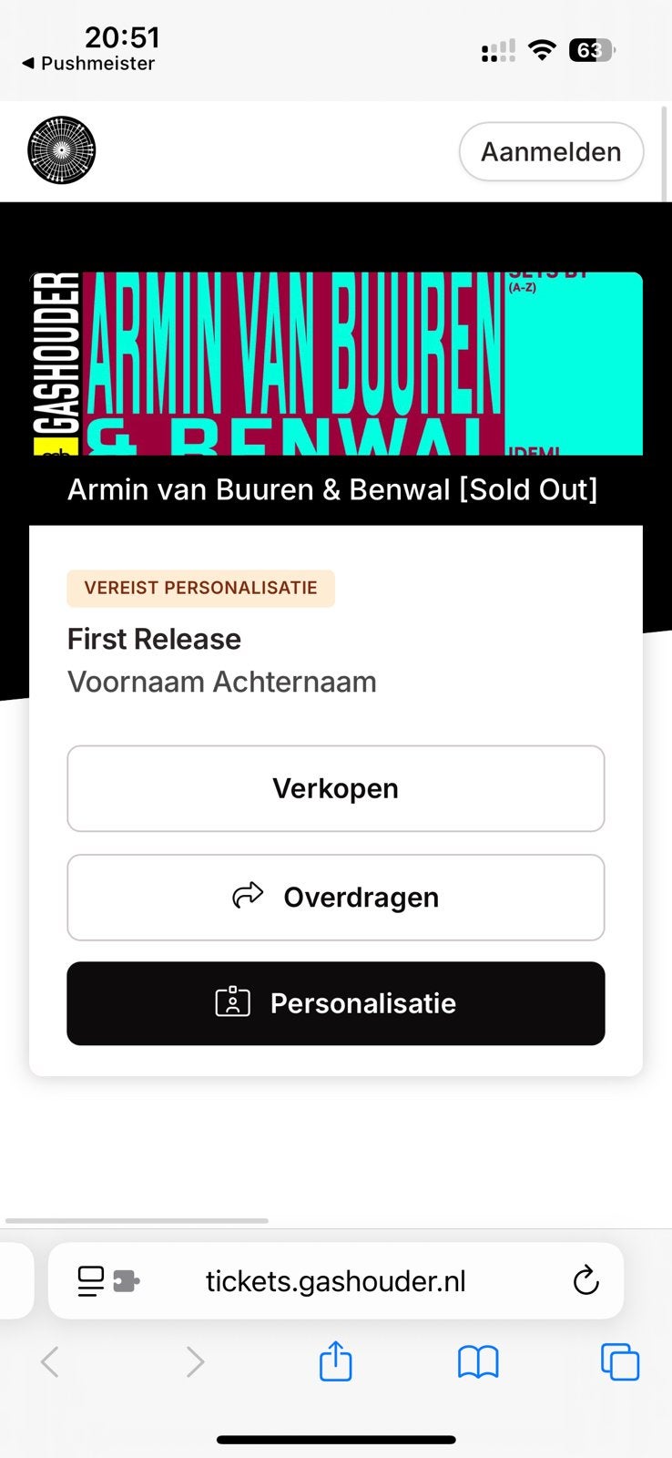 4x Armin van Buuren & Benwald ADE Gashouder kaartjes, Drie personen of meer