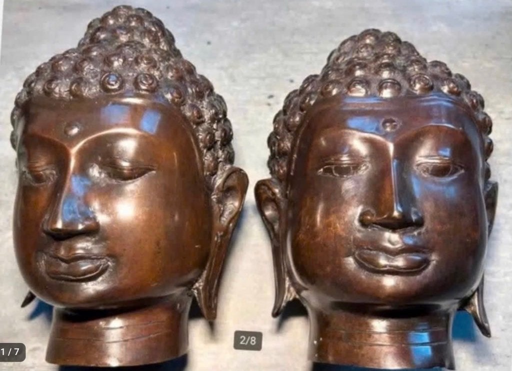 2 x zeer mooie metalen boeddha beelden pr.p.stuk, Ophalen of Verzenden, Zo goed als nieuw, X, X