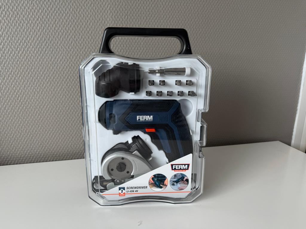Ferm Accuschroevendraaier Li-Ion 4V met accessoires, Ophalen of Verzenden, Nieuw