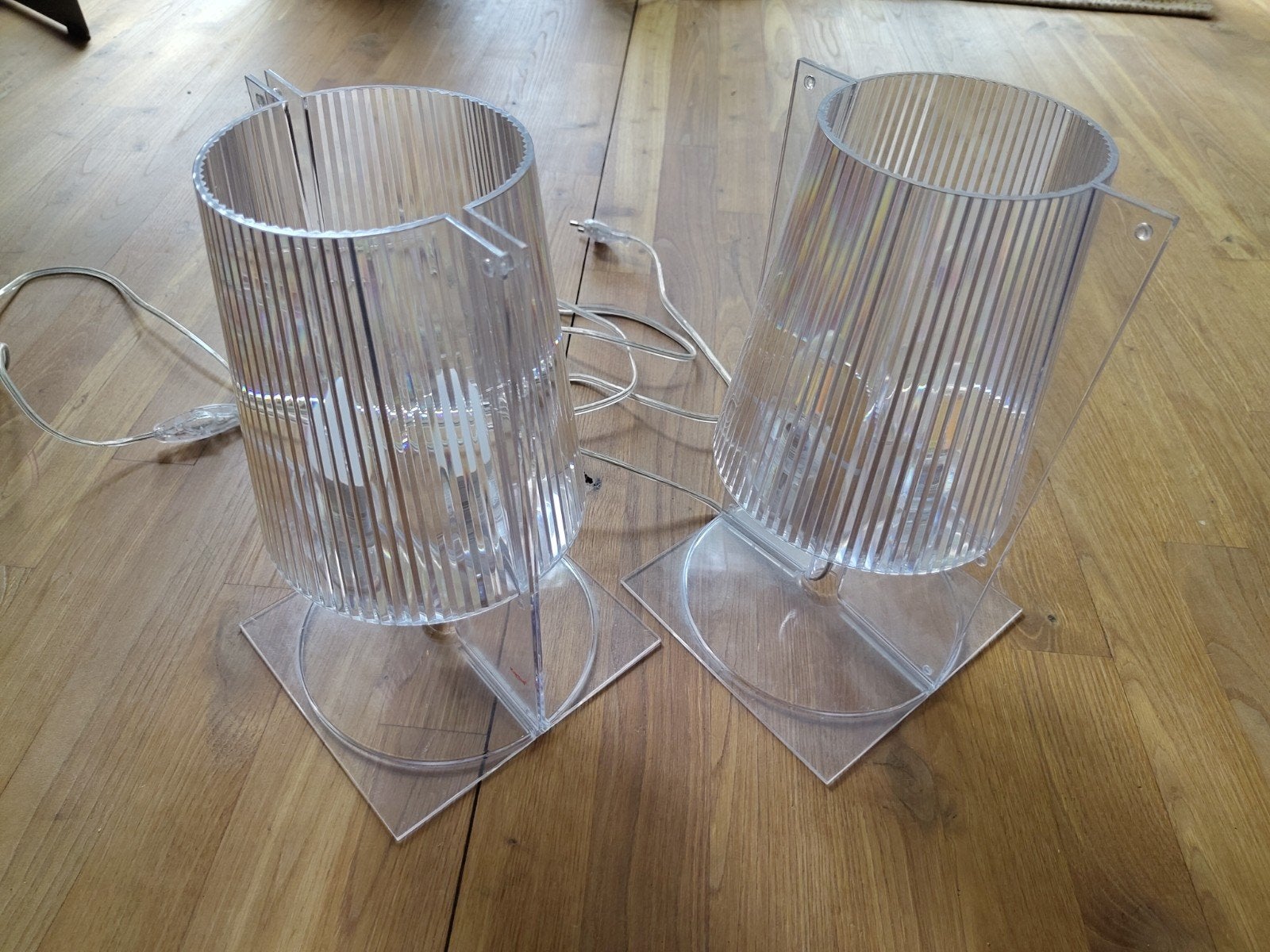 Kartell Take transparante tafellampen, Huis en Inrichting, Lampen | Tafellampen, Kunststof, Met schakelaar, E14 (klein), Ophalen of Verzenden
