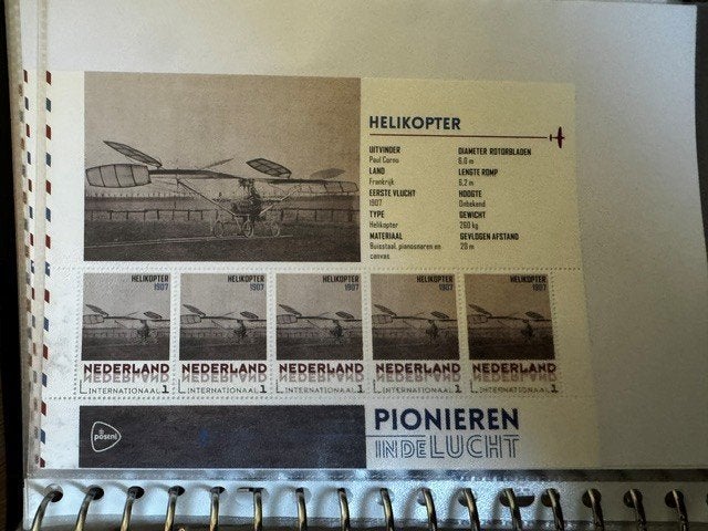 Pionieren in de Lucht - Helikopter 1907 Postzegels, Postzegels en Munten, Bankbiljetten | Nederland, Ophalen of Verzenden, Euro's