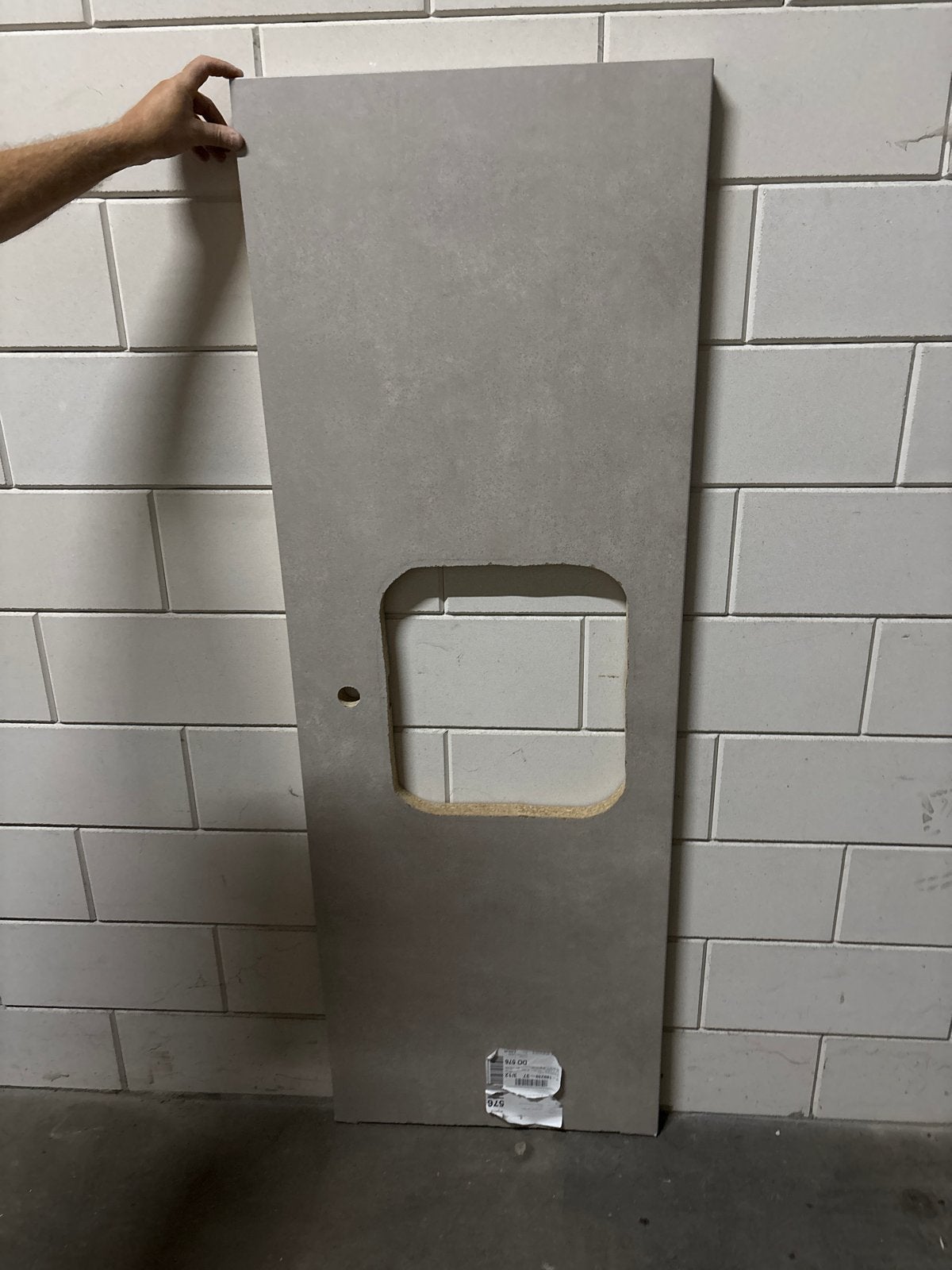 Keukenblad HPL Beton Sand 173x60, Ophalen, Nieuw, Overige materialen, Grijs