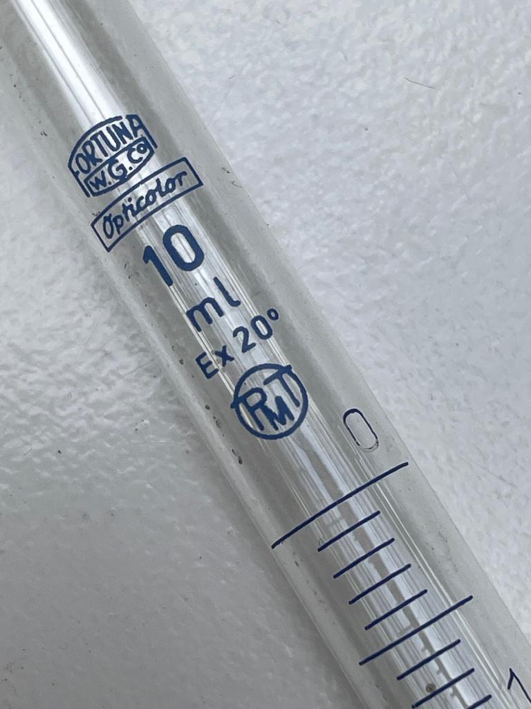Fortuna W.G. co Opticolor Pipet 10ml (doka), Verzamelen, Ophalen of Verzenden