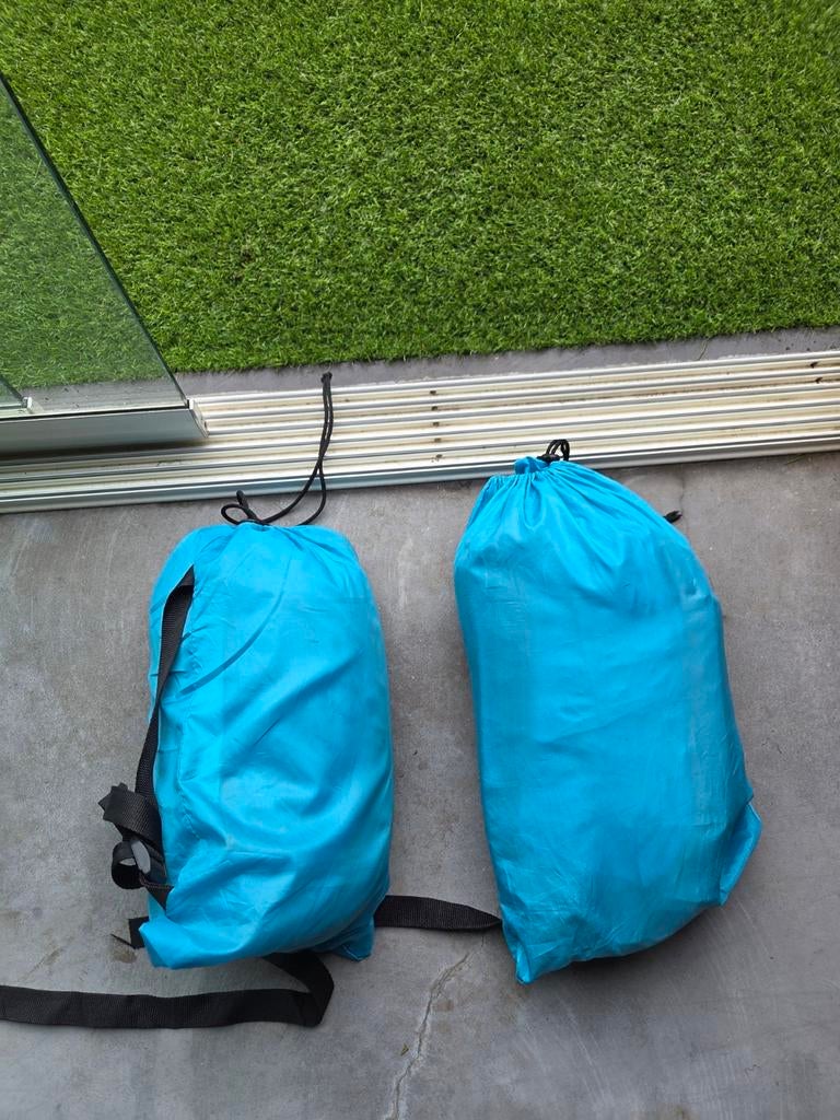 2x Luchtzak Zitzak Ligzak - Blauw, Verzenden, Gebruikt, Blauw, Zitzak