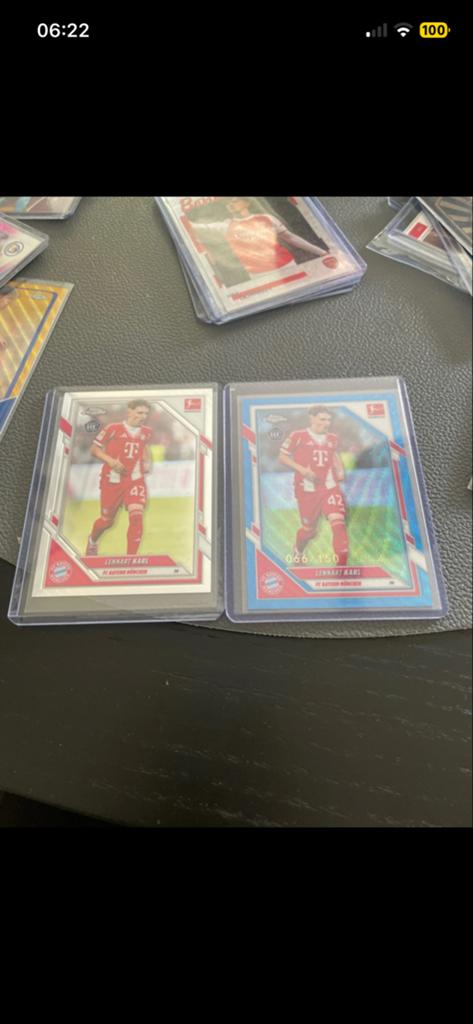 Lennart Karl Bayern München Spelerskaarten (2 stuks), Ophalen of Verzenden, Zo goed als nieuw, Buitenlandse clubs, Spelerskaart