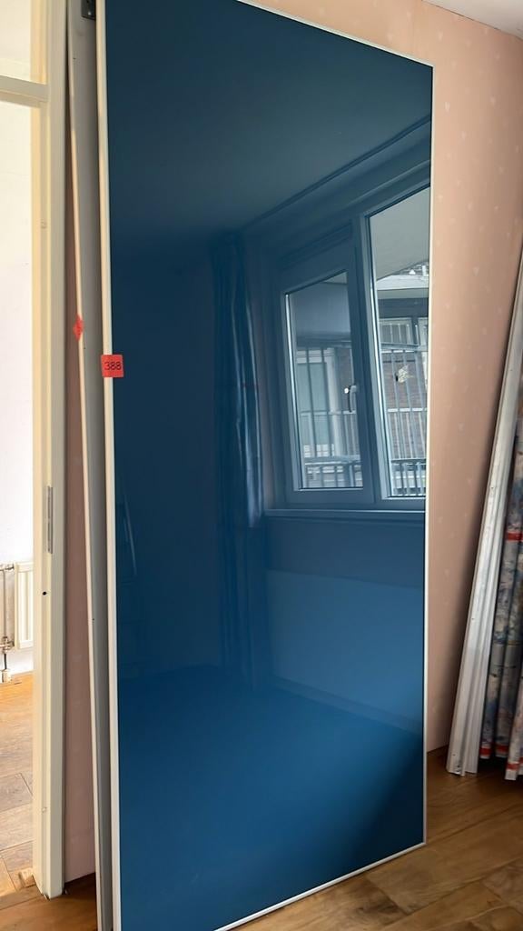 IKEA Pax schuifdeuren blauw hoogglans, Huis en Inrichting, Kasten | Kledingkasten, Ophalen, Kunststof, Gebruikt, 100 tot 150 cm