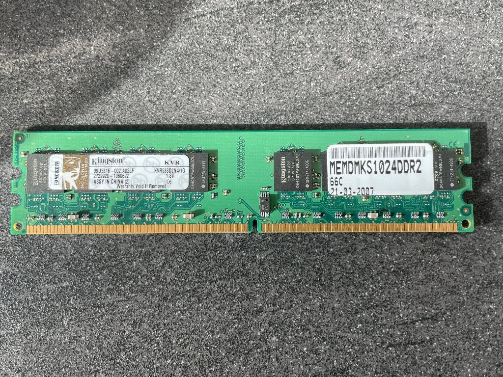 Geheugen Kingston KVR533D2N4-1G, Ophalen of Verzenden, Zo goed als nieuw, DDR4, Desktop