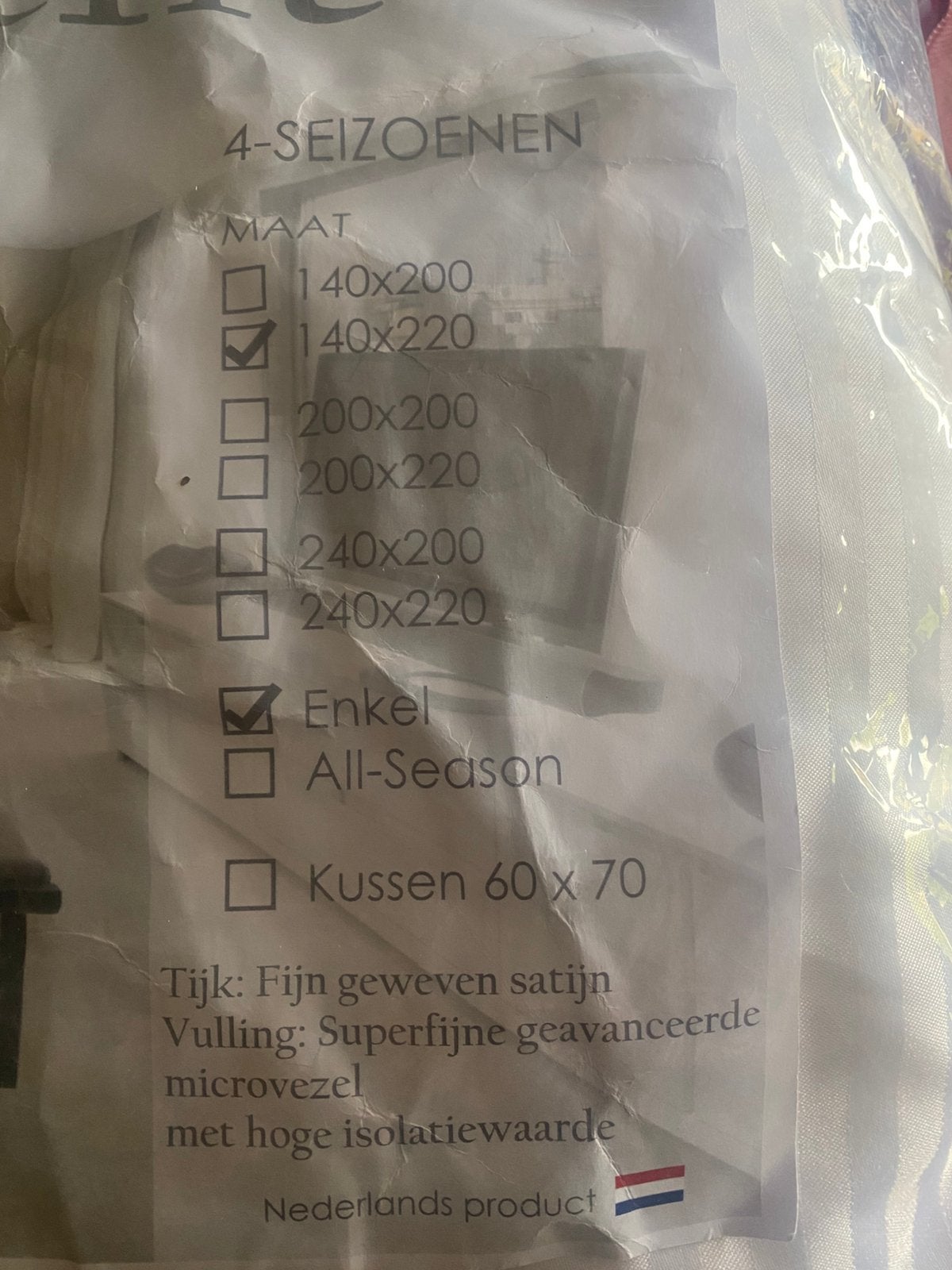 1pers dekbed 140 x 200, Eenpersoons, Wit, Ophalen of Verzenden, Overige merken