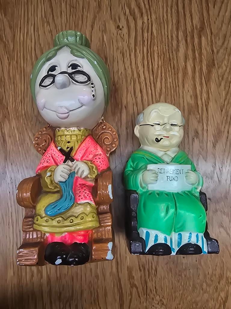 Vintage spaarpotten: Opa en Oma, Ophalen of Verzenden
