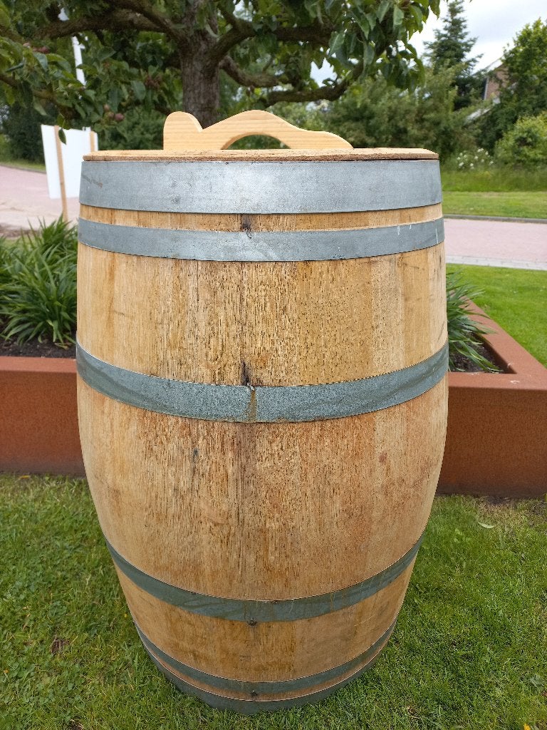 Regenton Eikenhouten Wijnvat 224 Liter, Tuin en Terras, Regentonnen, 150 liter of meer, Ophalen, Hout