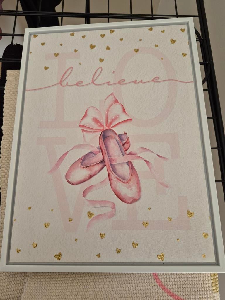 Schilderij ballerina, Kinderen en Baby's, Kinderkamer | Inrichting en Decoratie, Ophalen, Zo goed als nieuw, Wanddecoratie