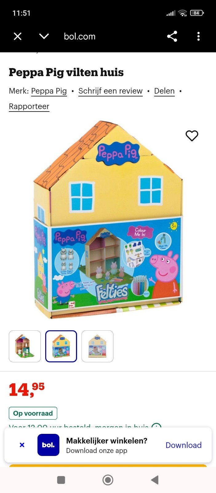 Peppa big vilten knutsel huisje NIEUW, Hobby en Vrije tijd, Knutselen, Ophalen of Verzenden, Nieuw