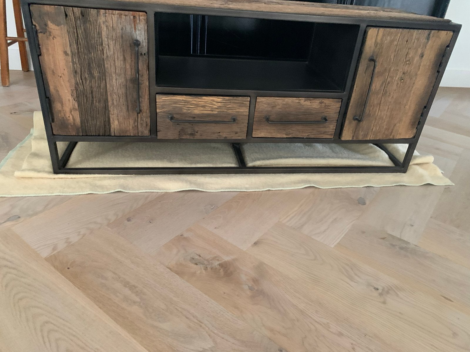 GIGA Meubel TV-meubel industrieel hout en metaal, Ophalen, 100 tot 150 cm, Zo goed als nieuw, Minder dan 100 cm
