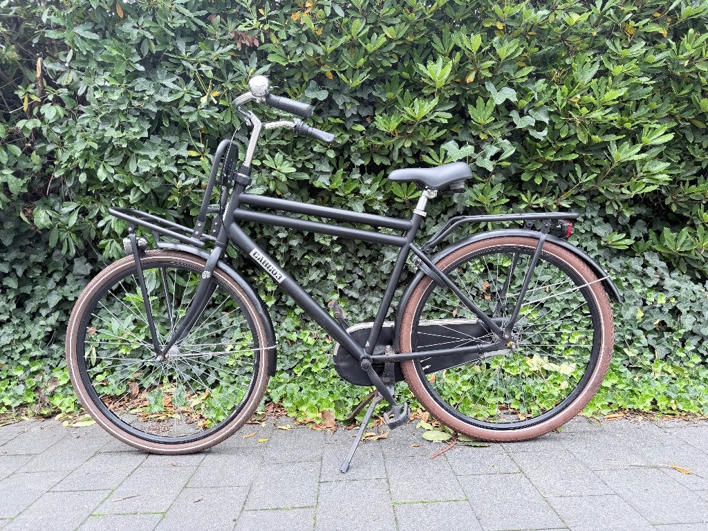 Transportfiets heren – Nexus 3 – voor- & achterdrager – 28", Fietsen en Brommers, Terugtraprem, Gebruikt, Versnellingen, 53 tot 57 cm