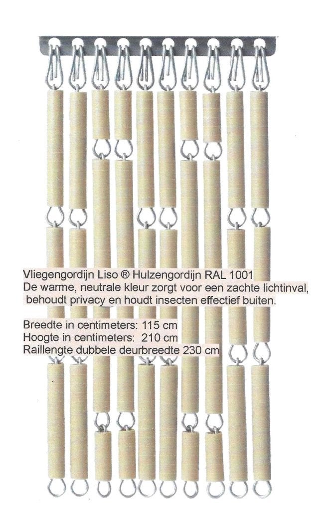 Liso Hulzengordijn RAL 1001 - 115x210 cm, Ophalen, Gebruikt, Beige, Overige stijlen