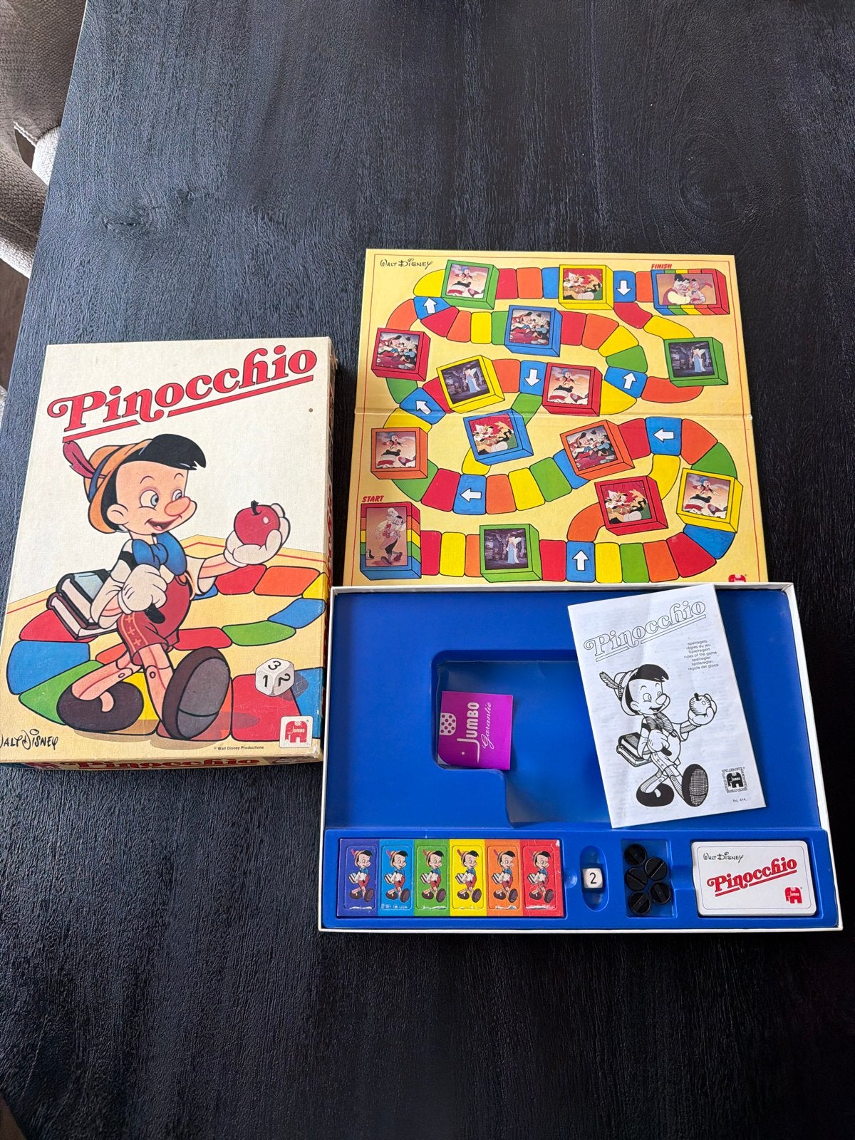 Vintage Pinocchio Bordspel Jumbo (1979) - Compleet, Hobby en Vrije tijd, Gezelschapsspellen | Bordspellen, Drie of vier spelers