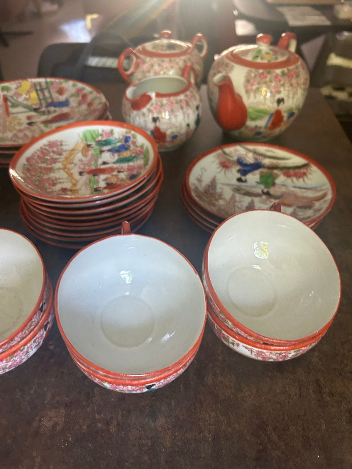 Antiek Chinees Theeservies - Compleet en Handgeschilderd, Antiek en Kunst, Ophalen