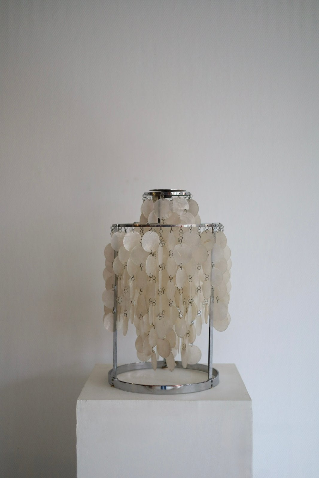 Capiz schelpen tafellamp vintage, Ophalen, Overige materialen, Overige merken, Wit