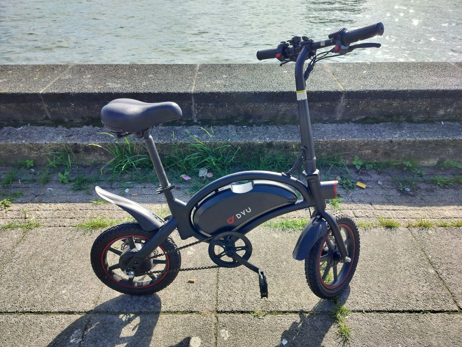 elektrische vouwfiets DVU voor onderdelen, Gebruikt, 14 tot 16 inch, Deels opvouwbaar, Schijfrem
