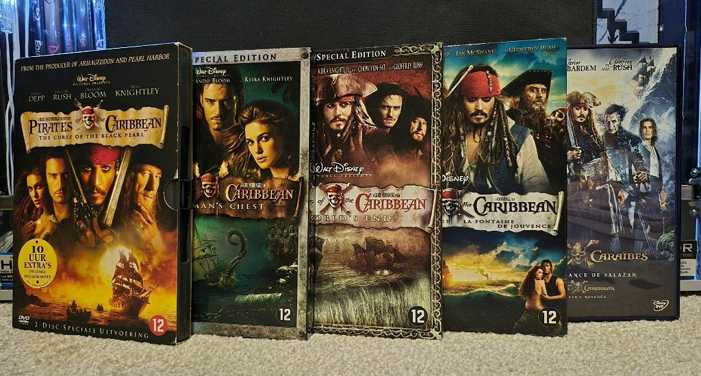 Pirates Of The Caribbean 1-5 (johnny depp / 2003-2017), Vanaf 12 jaar, Ophalen of Verzenden, Zo goed als nieuw