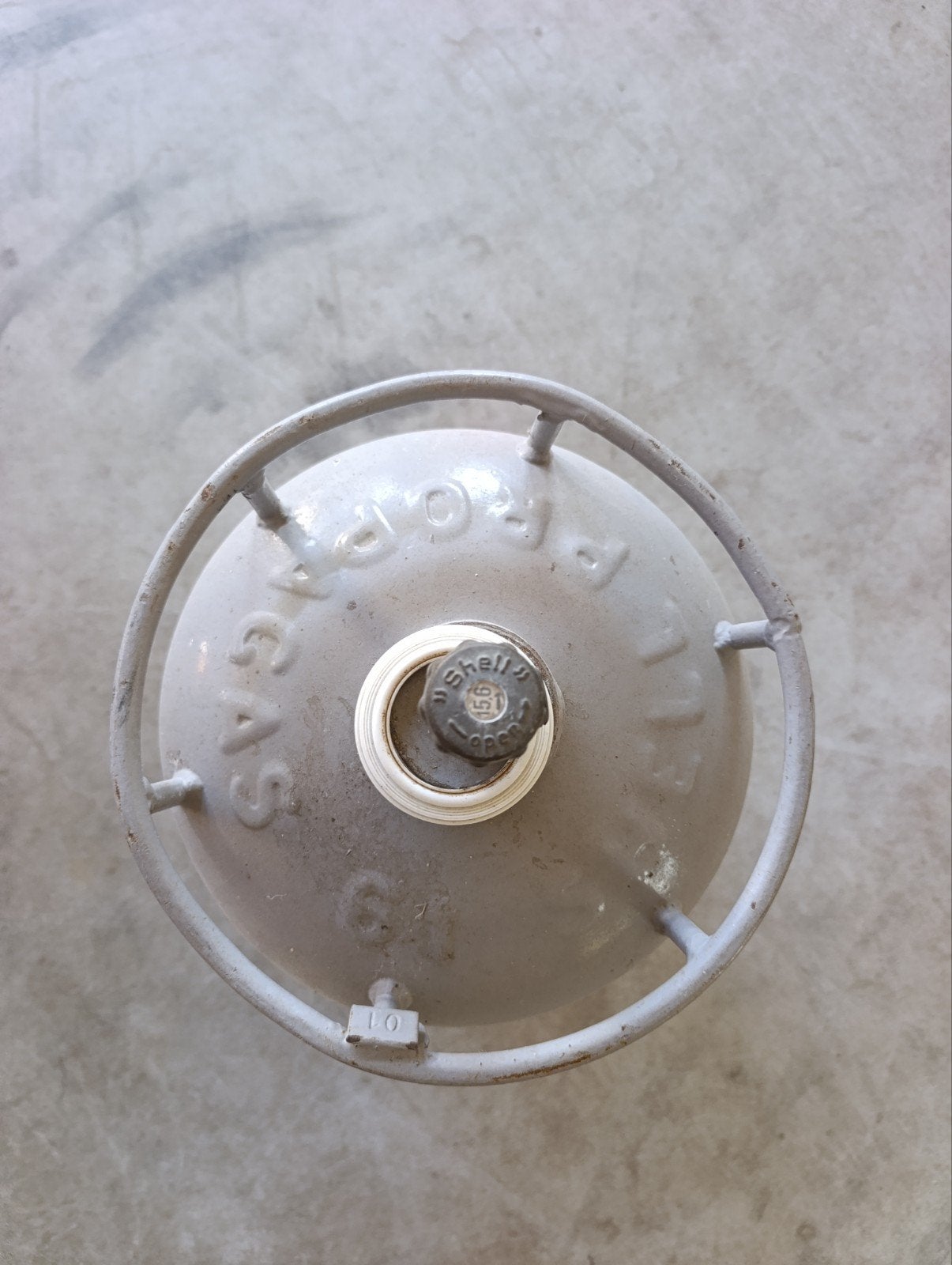 Oude Shell gasfles / propaanfles, Ophalen of Verzenden, Gebruikt