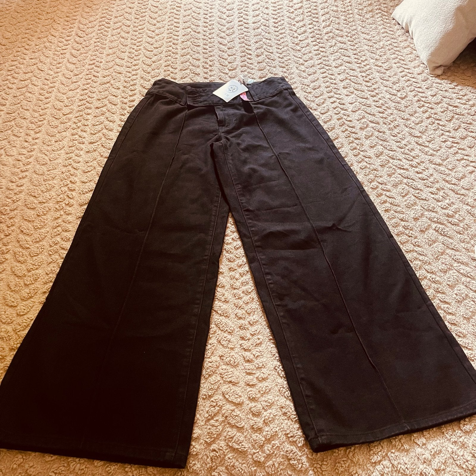 Cider zwarte wide leg broek maat L, Zwart, Maat 42/44 (L), Nieuw, Ophalen of Verzenden