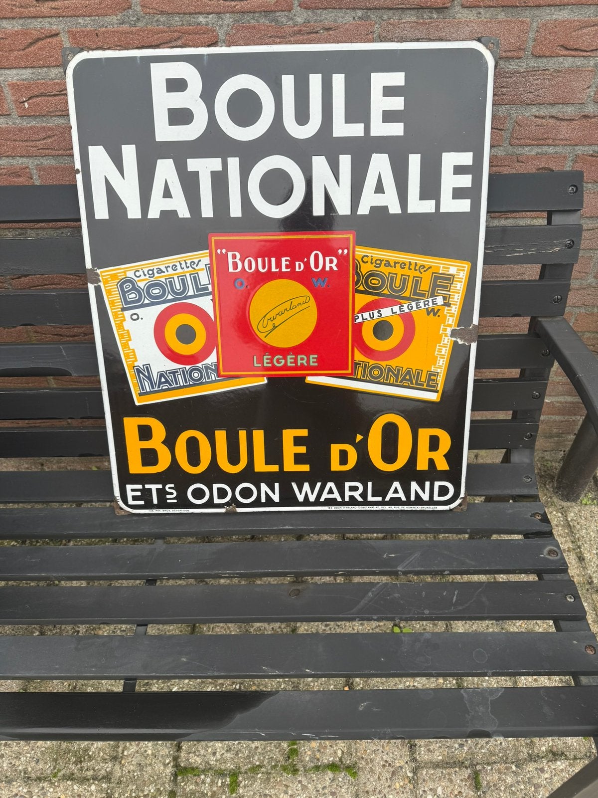 Boule D’or emaille reclamebord, Ophalen of Verzenden, Zo goed als nieuw, Reclamebord