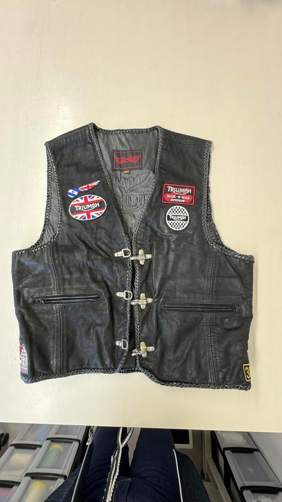 Motor Leren Dames of Heren vest maat XXL zwart, Ophalen of Verzenden