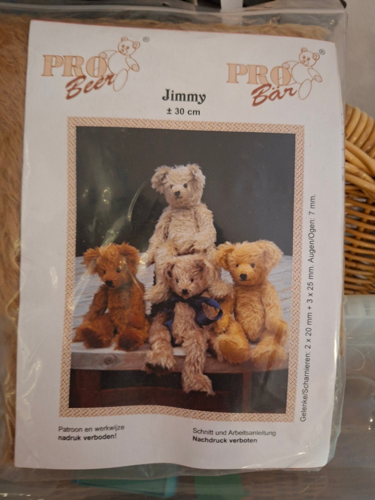Zelfmaakpakket voor het maken van beer 'Jimmy' ca 30 cm, Ophalen of Verzenden, Nieuw