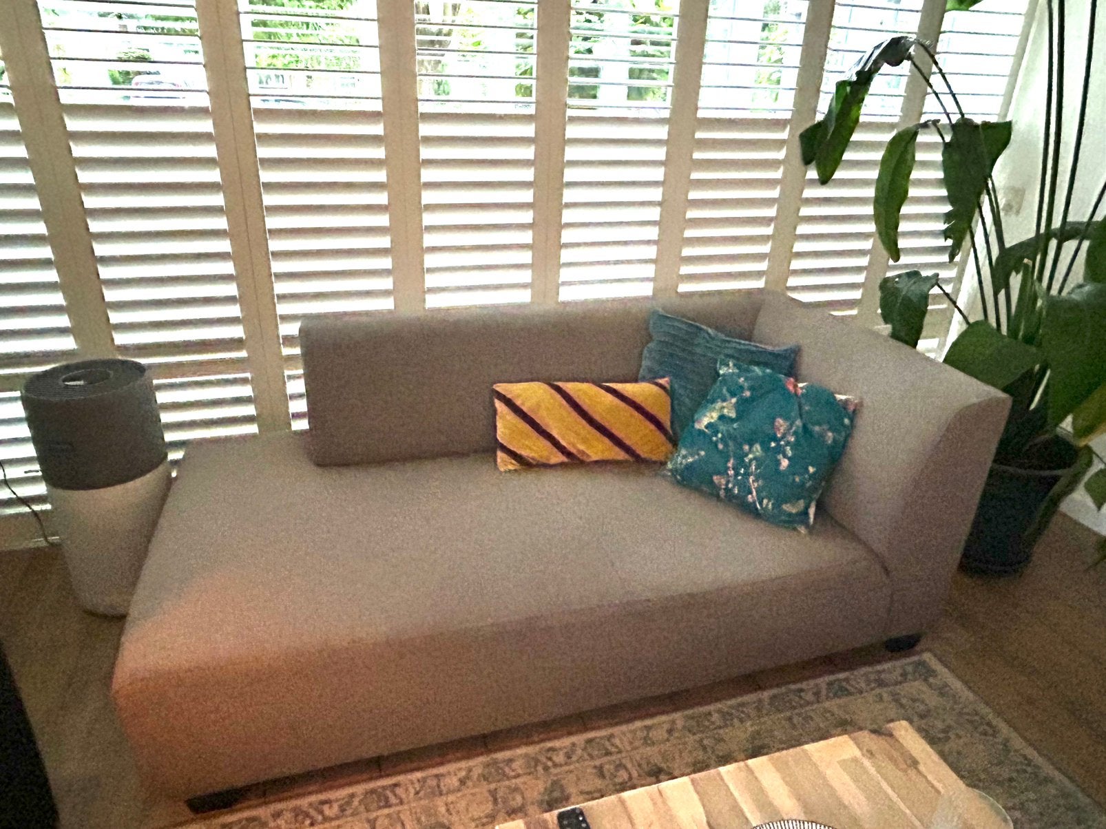 Montel Chaise Longue Bank - Grijs Stof, Ophalen, Gebruikt, 150 tot 200 cm, 75 tot 100 cm