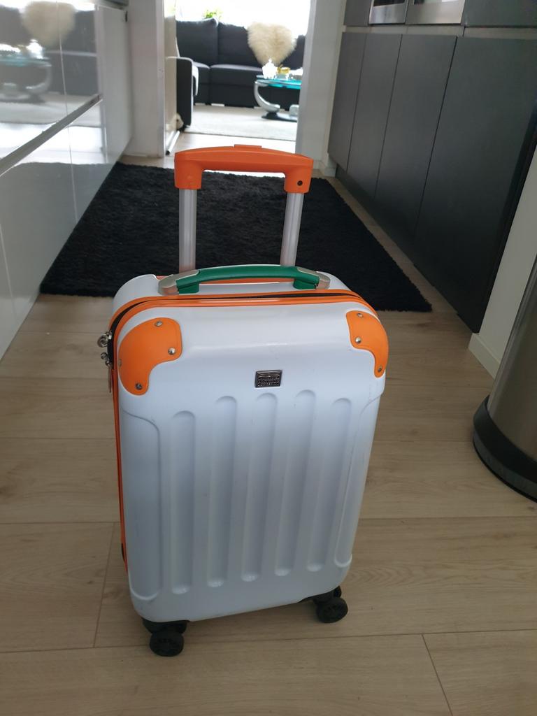 Postcode loterij handbagage koffer, Sieraden, Tassen en Uiterlijk, Koffers, Ophalen, 50 tot 60 cm, Hard kunststof, Zo goed als nieuw