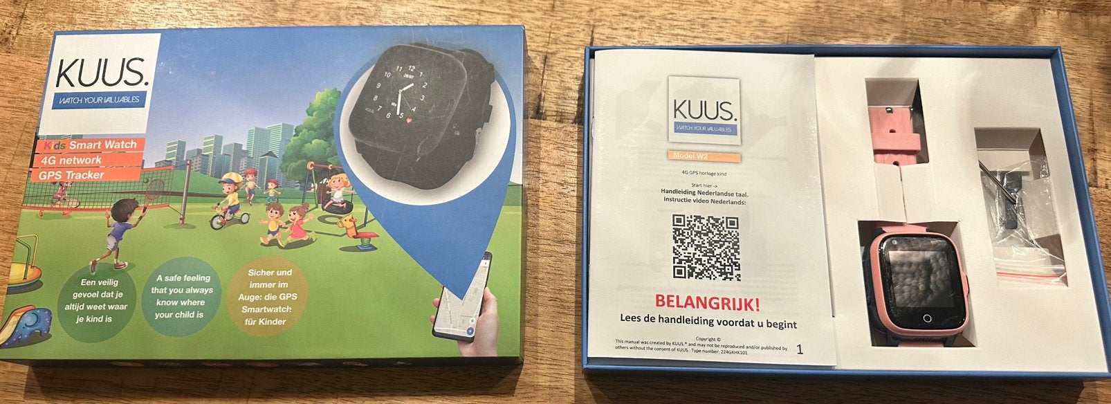 KUUS model W2 Smartwatch / GPS horloge voor kinderen, Ophalen of Verzenden, Zo goed als nieuw