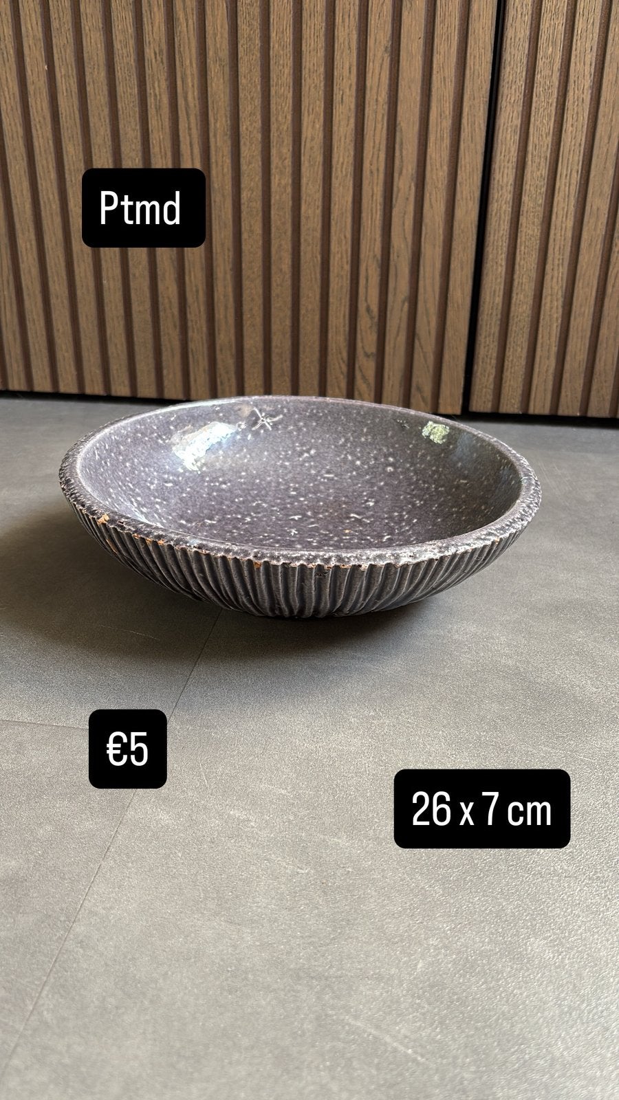 Mooie decoratieve schaal van PTMD in paars lila, ., Rond, Ophalen of Verzenden, Zo goed als nieuw