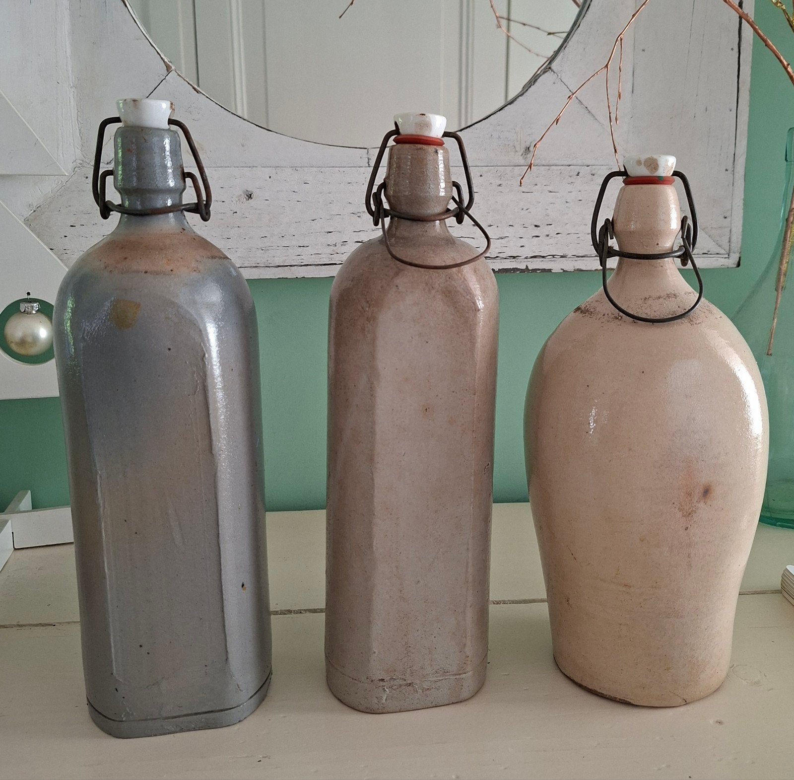 Drie antieke stenen kruiken, Ophalen of Verzenden