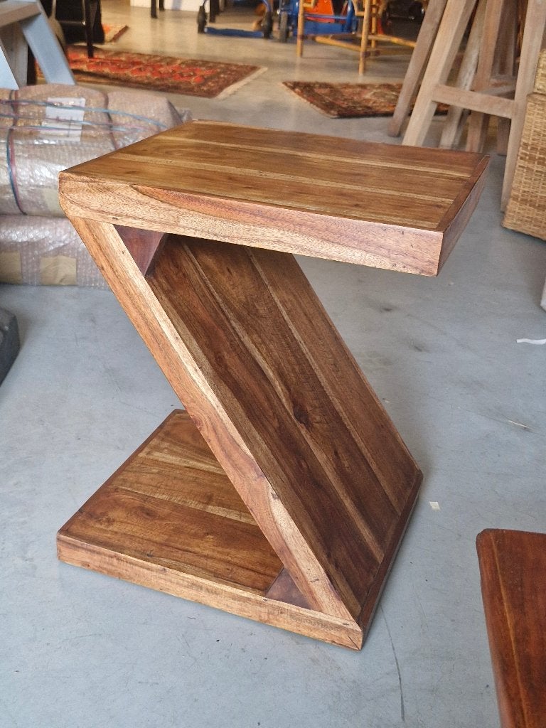 Z-bijzettafel uit India, Sheesham hout, 45 tot 60 cm, Minder dan 55 cm, Nieuw, Ophalen of Verzenden