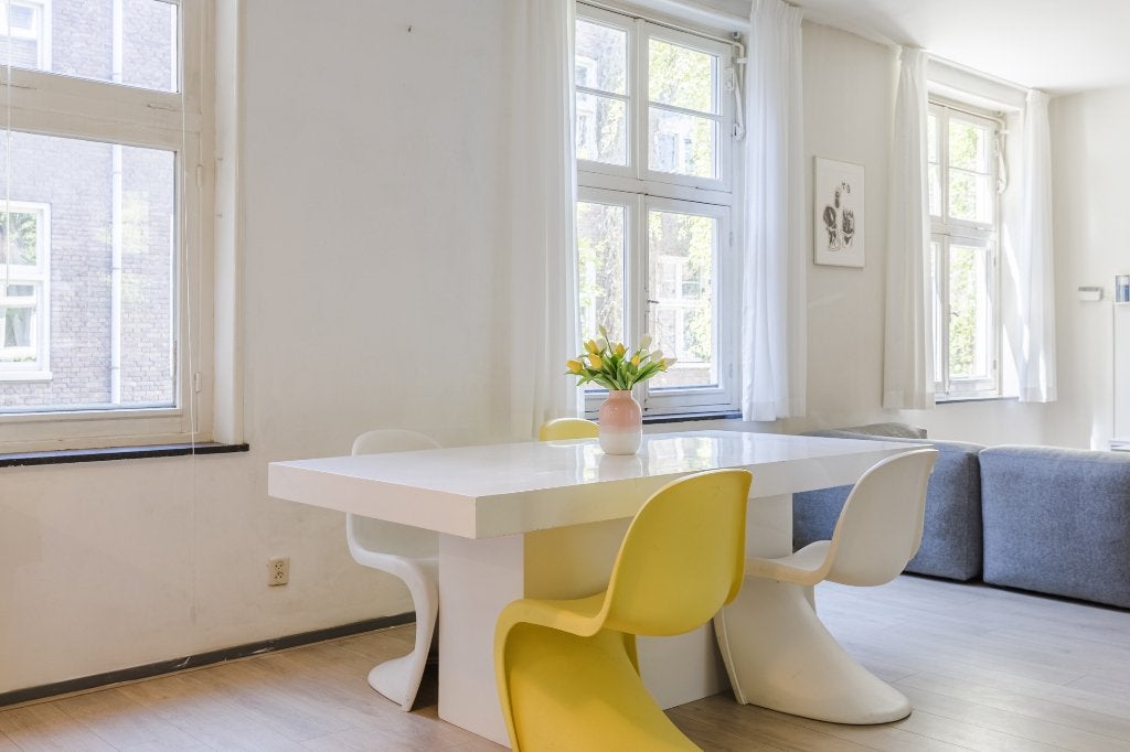 Hoogglans witte tafel, Ophalen, Gebruikt, 200 cm of meer, 50 tot 100 cm