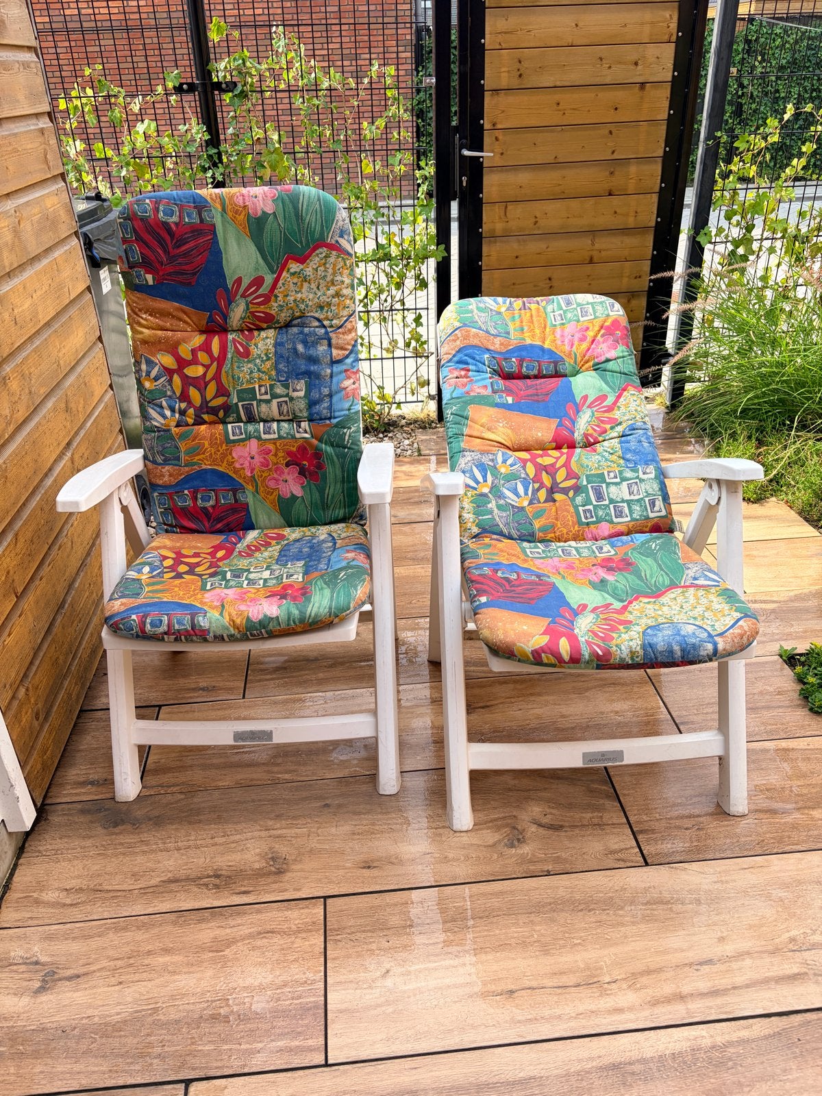 Tuinstoelen met kussen, Ophalen, Gebruikt, Kunststof, Verstelbaar