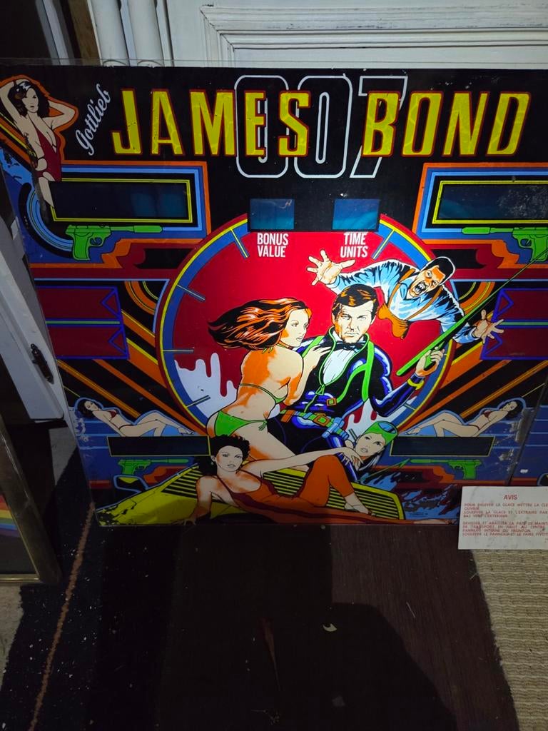 2 stuks GOTTLIEB JAMES BOND glasplaten samen 50 euro afhalen, Verzamelen, Automaten | Flipperkasten, Ophalen